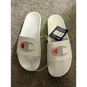 Champion The Takeover Women's Slide Sandals White Size 10 Casual Summer Footwear